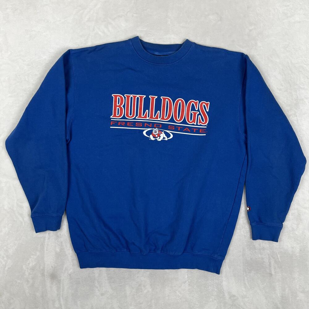 Vintage Fresno State Bulldogs Sweatshirt Mens Large Blue NCAA Pro Player 90s